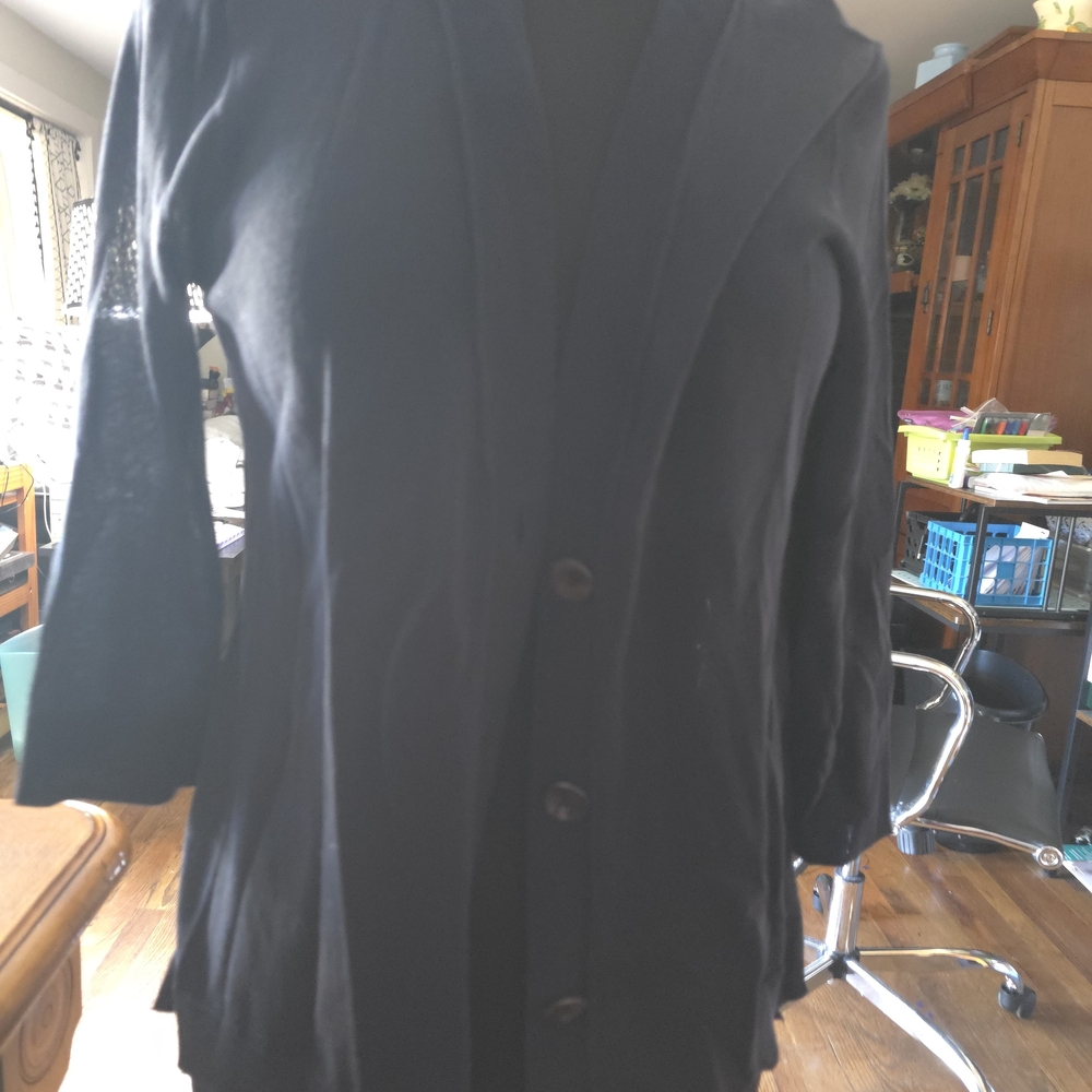 Chico's Navy Button-Up Sweater